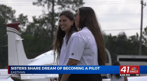 Sydni and Breland Wray at MGA's Aviation Week fly-in event.